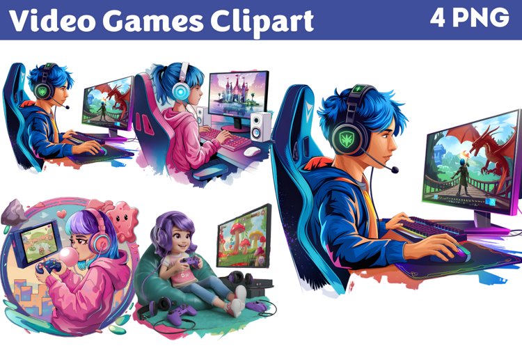 Video Games Clipart PNG example image 1