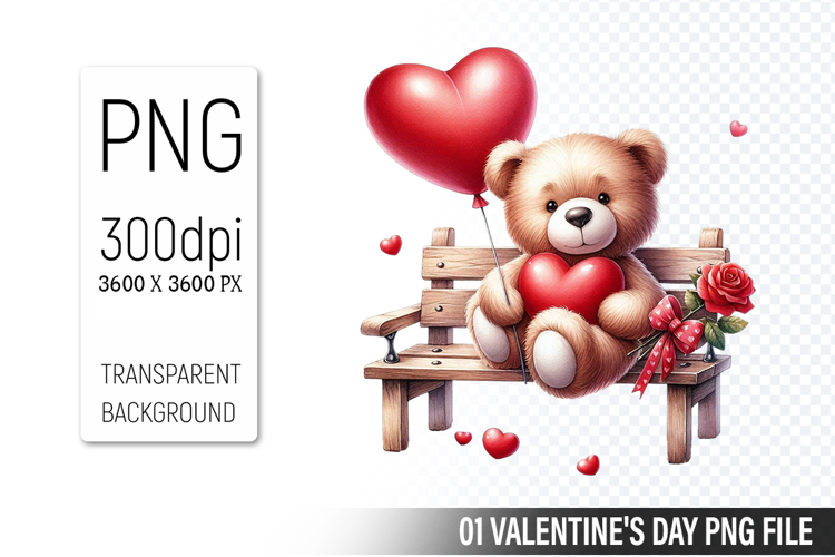Valentines Cute Bear Clipart PNG, Bear Graphic For Crafts
