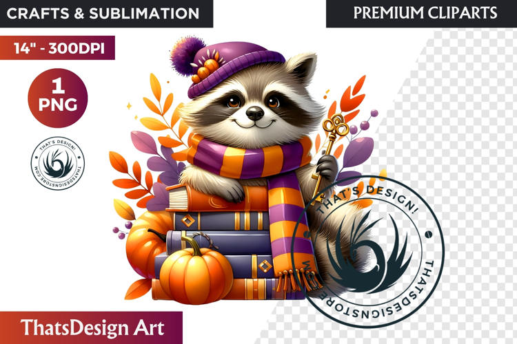 Cute Autumn thanksgiving Baby animal and Pumpkin PNG clipart