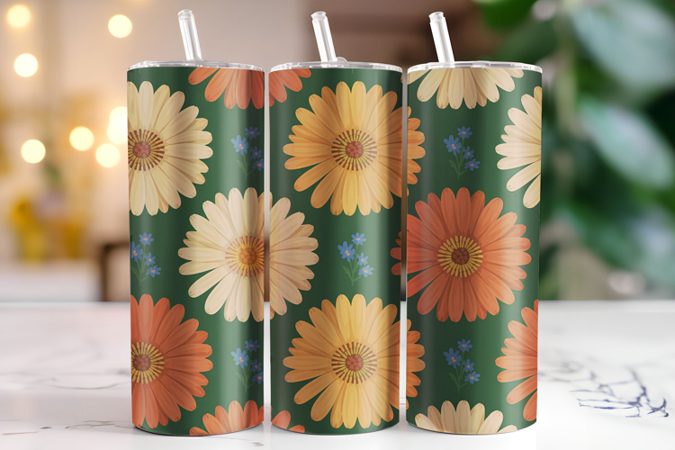 Flower Tumbler Wrap | Sublimation | Tumblers
