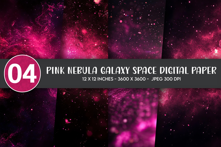 Pink Nebula Galaxy Space Digital Paper