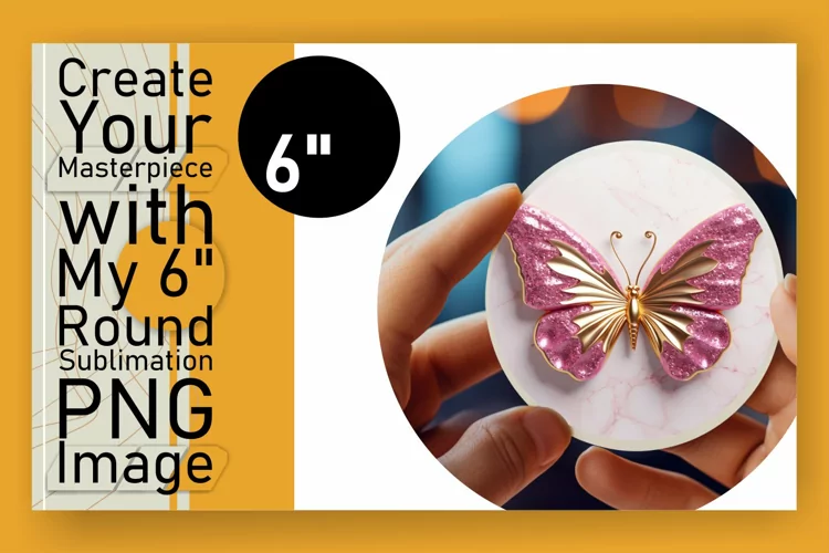 Sublimation Magic: Round Ornament with Glittery Butterflies