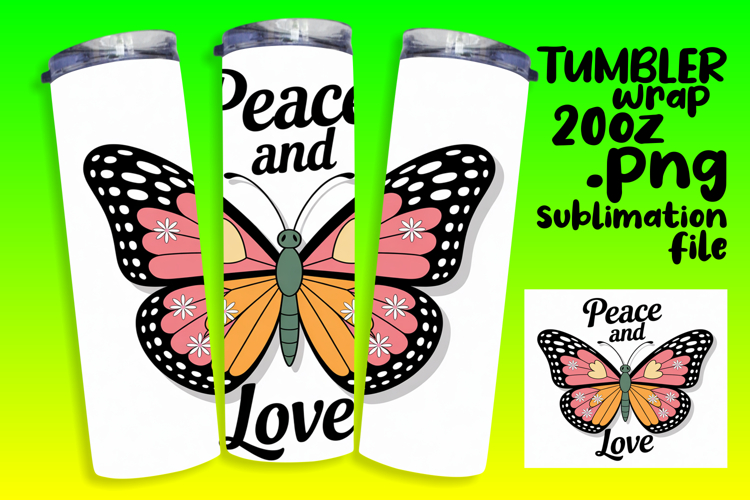 High-Quality Tumbler PNG , Butterfly