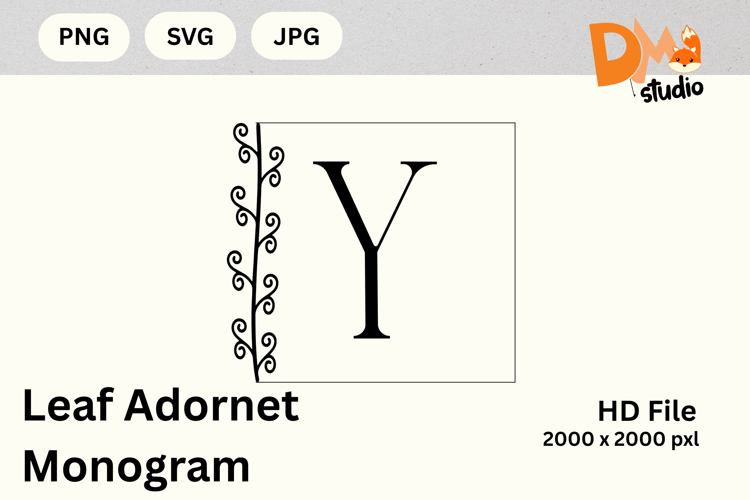 Leaf Monogram Svg Image 18