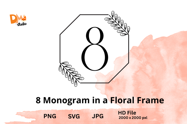 Monogram in a Floral Frame