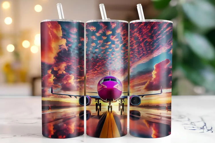 Aeroplane Tumbler Wrap | Sublimation | Tumblers