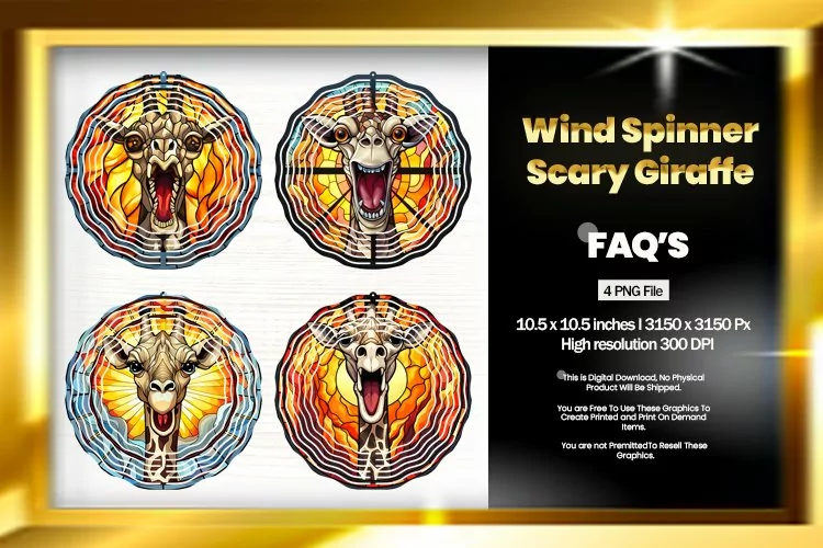 Scary Giraffe Wind Spinner Sublimation - 04 Variation