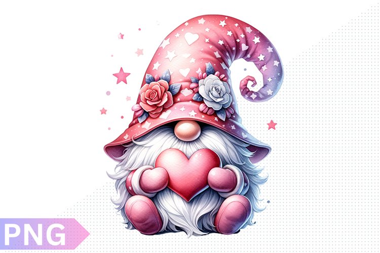 Valentines Day Gnome Clipart - Gnome Sublimation PNG Design
