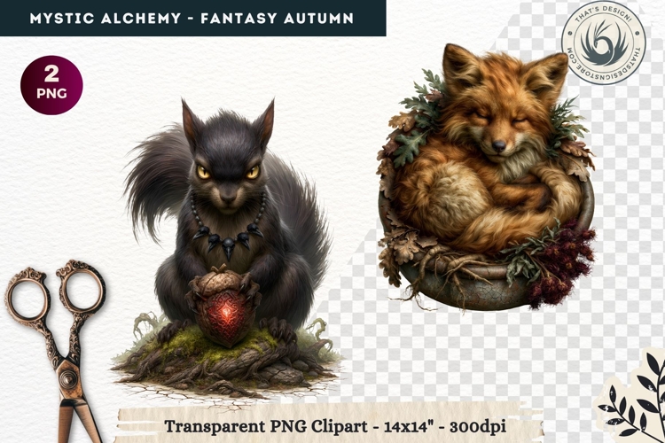 Gothic Witch Mystic Alchemy Clipart, Autumn Apothecary PNG