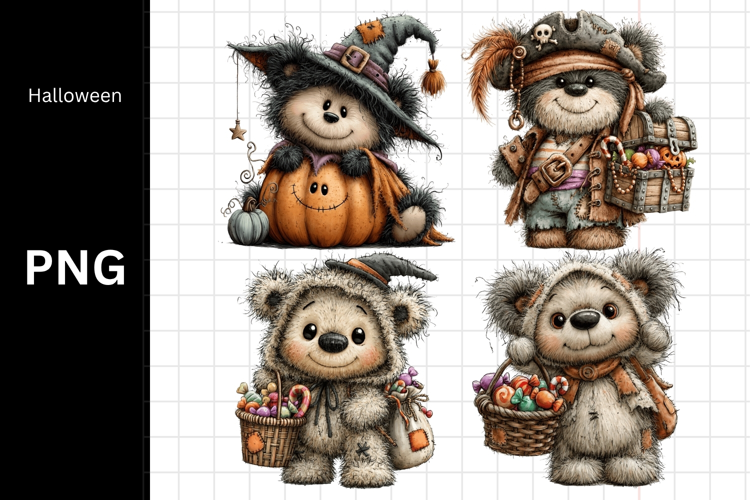 Halloween PNG, Teddy Bear PNG, Fall PNG