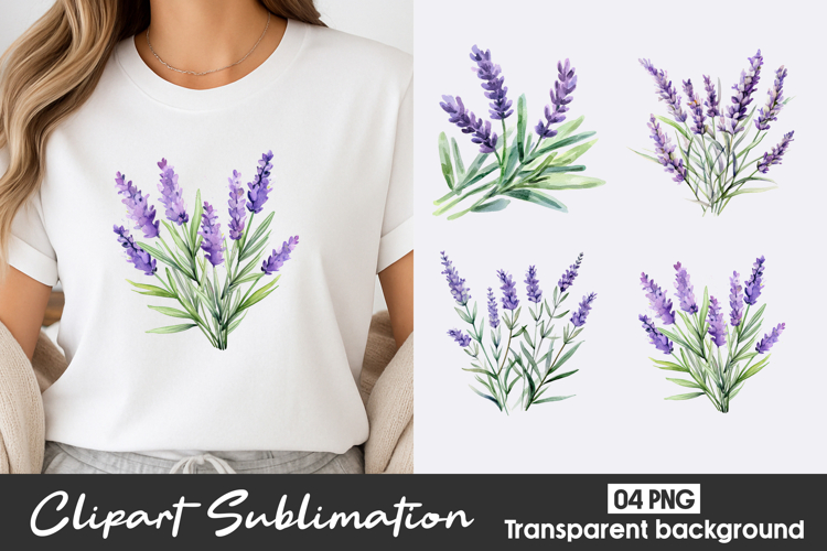 Lavender Watercolor Clipart PNG