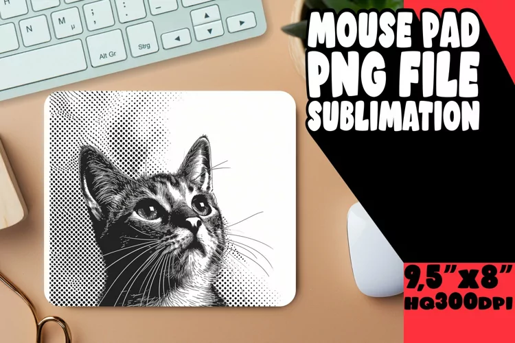 Charming Cat Design Mouse Pad