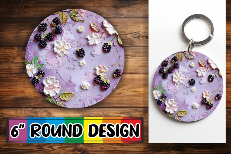 3D Bloom Round Keychain Design example image 1
