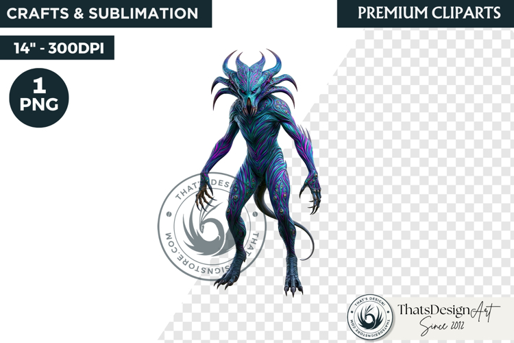 Halloween Acid Monster Clipart PNG Neon Fantasy Character