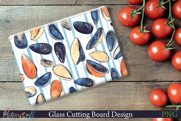 Cutting Board Design | Stripes | mussels