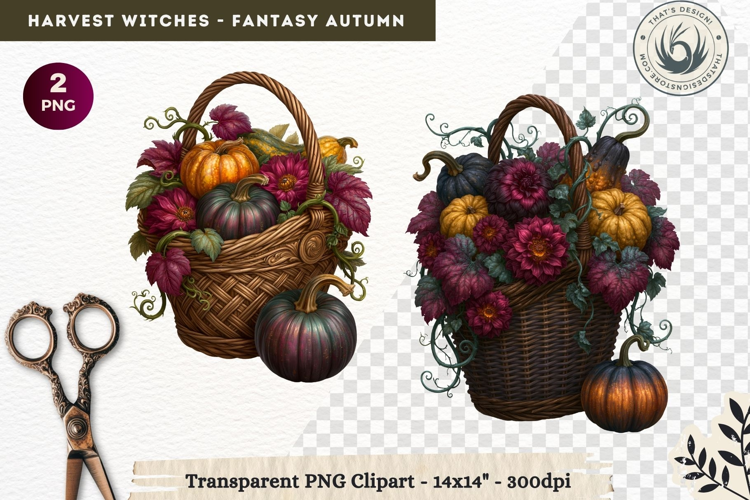 Harvest Witch Clipart Autumn Cottagecore Apothecary PNG RPG