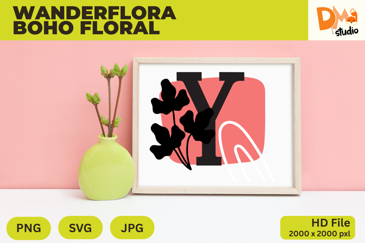 Wanderflora Boho Floral Monogram