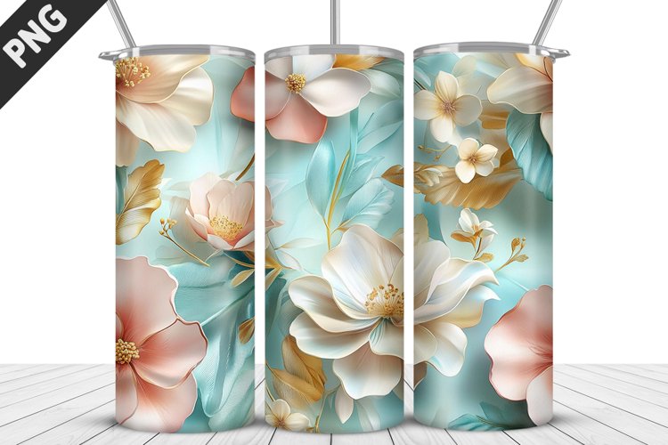 Flowers Tumbler Wrap | Sublimation Design | Tumbler PNG