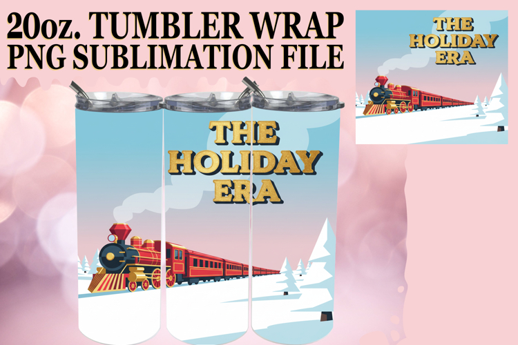 Vibrant colors 20oz tumbler wrap, Christmas