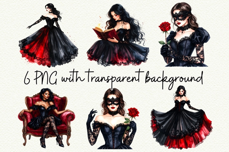 6 Gothic Girl PNG Gothic Smut Dark Romance Clipart