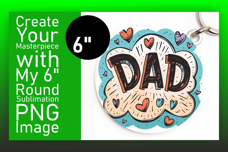 Dad's Watercolor Keepsake Sublimation : Circle, Keychain, Co example image 1