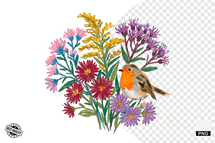 Autumn Wildflowers Meadow Clipart