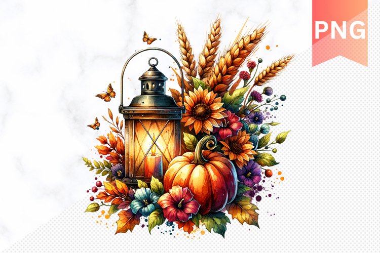 Autumn Pumpkin Harvest Sublimation - Autumn Clipart PNG