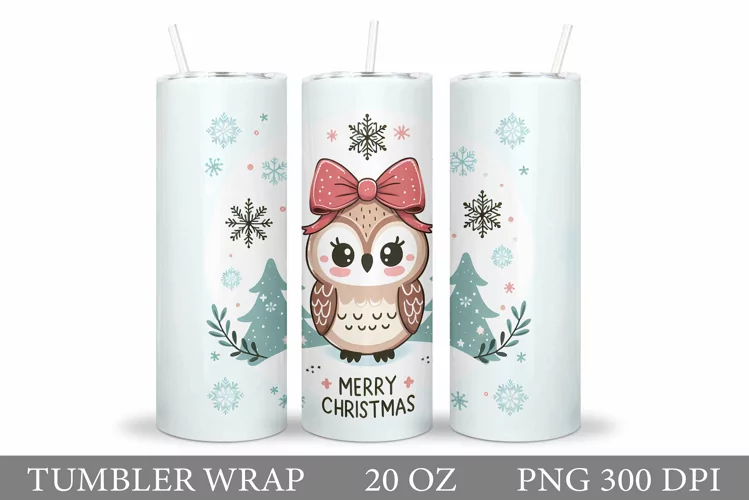 Christmas Owl Tumbler Design. Christmas Tumbler Sublimation