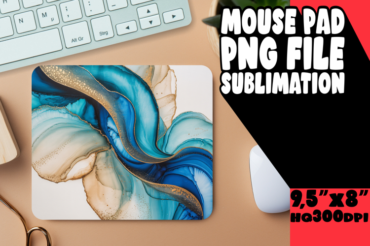 Colorful Raccoon & Bloom Mouse Pad Sublimation PNG