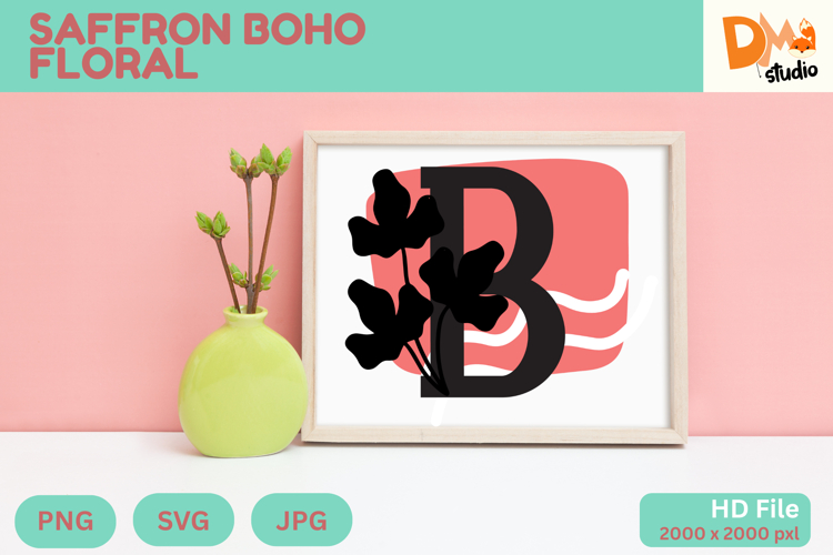 Saffron Boho Floral Monogram