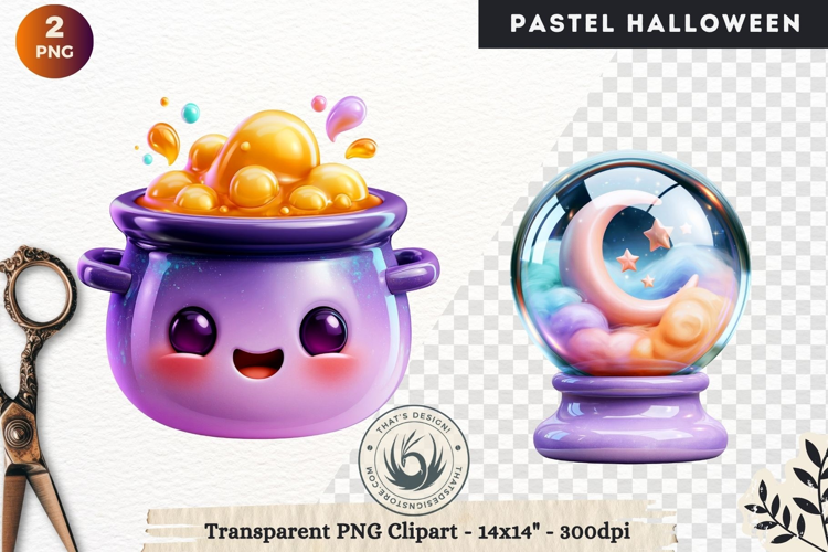 Cute Halloween Pastel characters Clipart sublimation