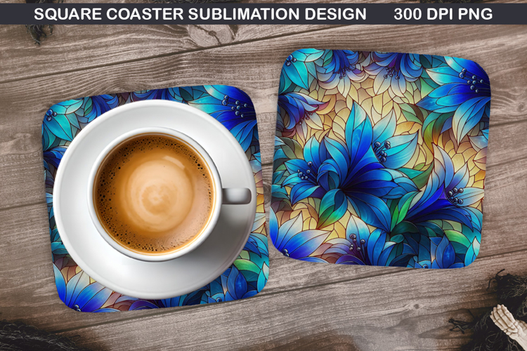 Flowers Coaster Sublimation, Spring Coaster PNG Design