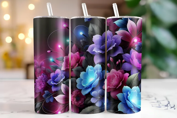 Flowers Tumbler Wrap | Sublimation | Tumblers