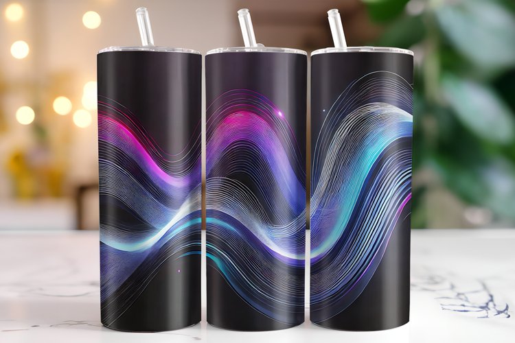 Abstract Waves Tumbler Wrap | Sublimation | Tumblers example image 1
