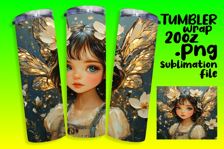 Sublimation-Ready 20oz Artwork , Fairy