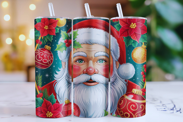 Merry Christmas Santa Tumbler Wrap | Christmas Wrap