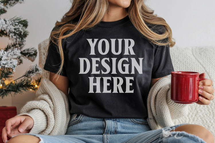 Black Tshirt Mockup Image 11