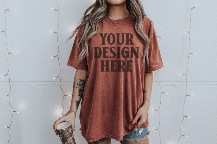 Brick Christmas Comfort Colors 1717 TShirt Mockup,cc1717 moc