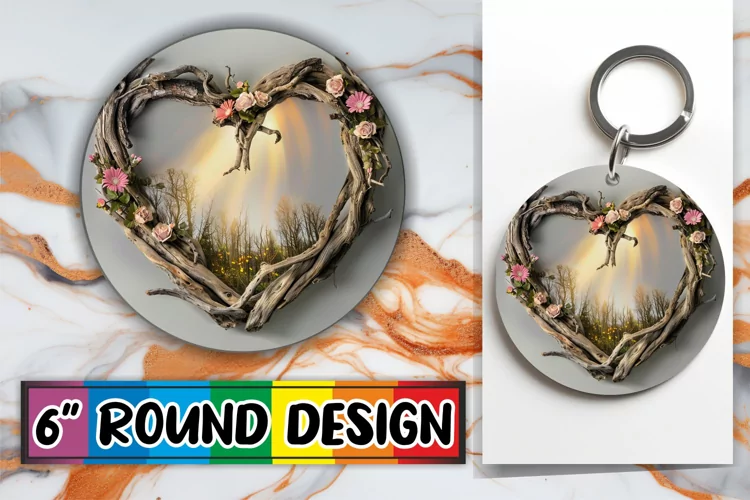 Woodland Bloom Sublimation 3D Heart Frame