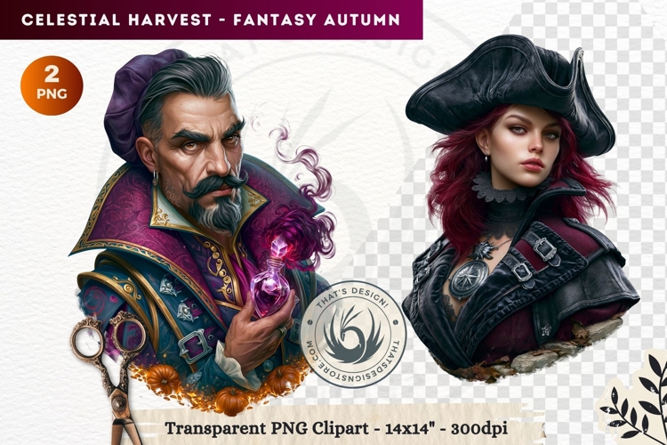 Autumn Fantasy Clipart PNG Celestial Steampunk Harvest