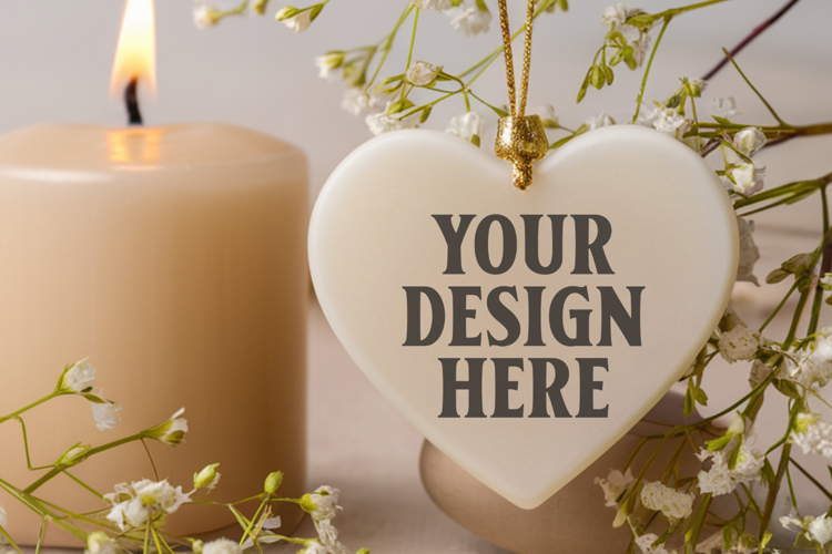 Holiday Love Heart Ornament Mockups | Romantic Christmas Tre