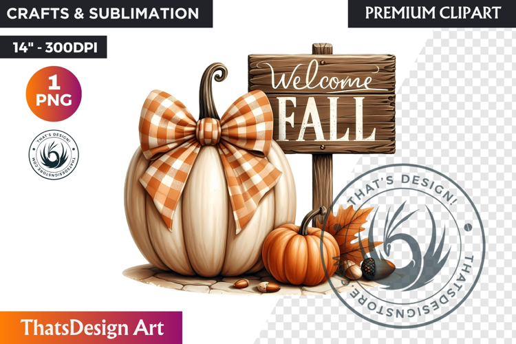Cozy Cottage Coquette Pumpkin bow PNG Boho autumn clipart