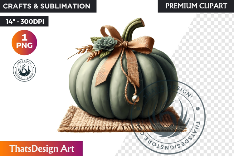 Cozy Cottage Coquette Pumpkin bow PNG Boho autumn clipart