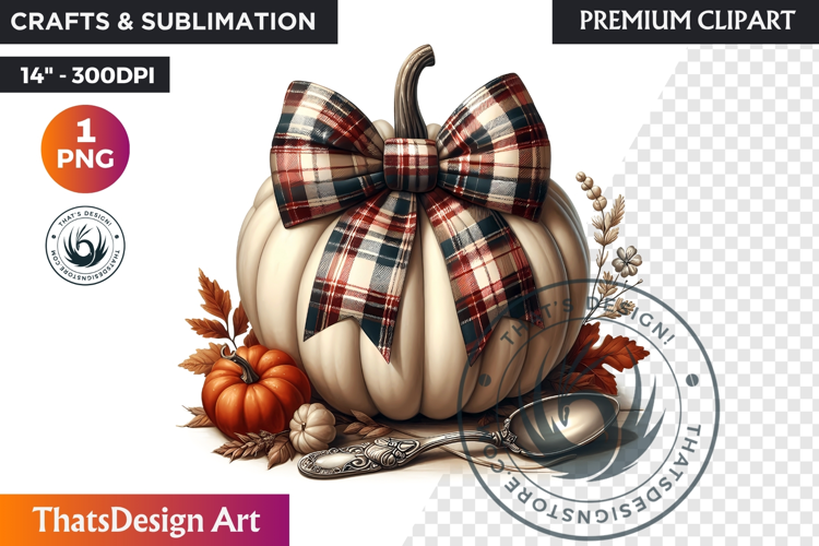 Cozy Cottage Coquette Pumpkin bow PNG Boho autumn clipart