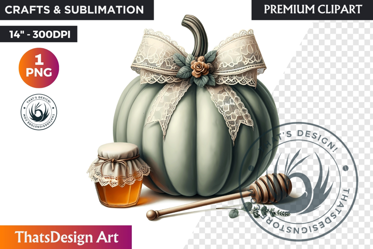 Cozy Cottage Coquette Pumpkin bow PNG Boho autumn clipart