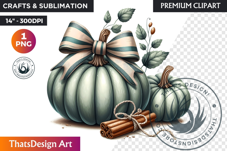 Cozy Cottage Coquette Pumpkin bow PNG Boho autumn clipart
