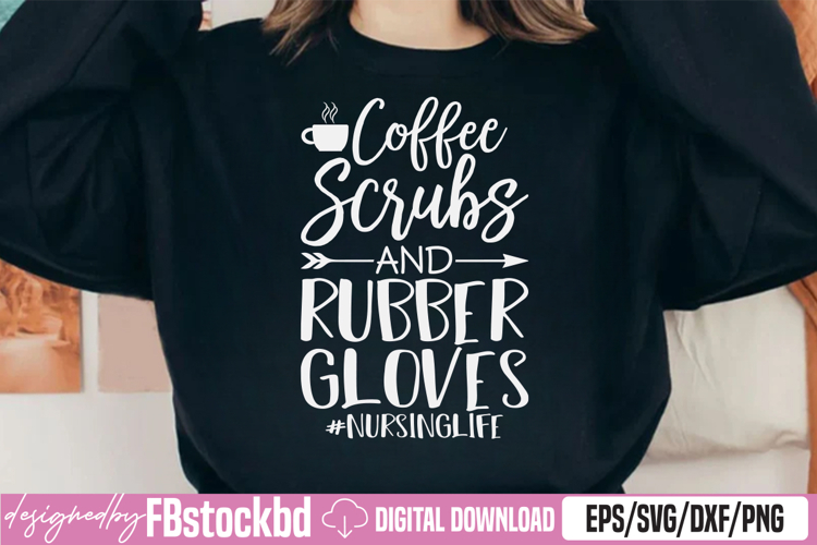 Coffee Scrubs and Rubber Gloves SVG