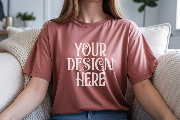 Brick Comfort Colors 1717 T-shirt Mockups,1717 Mockups