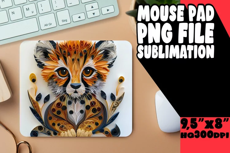 Cat Charm Sublimation Mouse Pad - 3D Cat