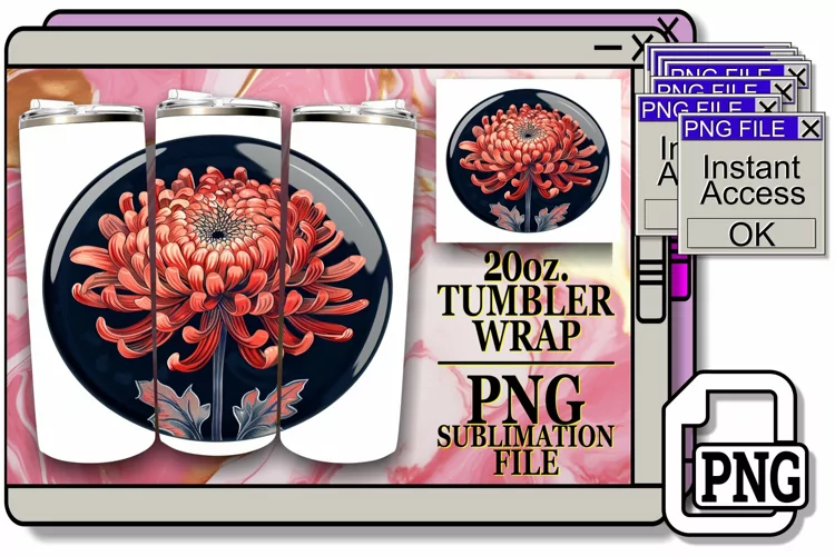Spring Denim Blossom Tumbler Sublimation 20oz